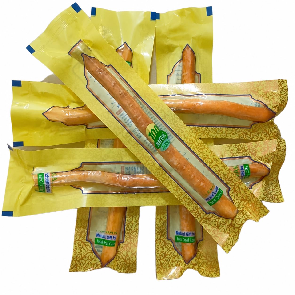 AZMIQ Natural Miswak Sticks – Traditionelle Zahnbürste aus Holz für Zahnreinigung und Mundpflege, natürliches Siwak für frischen Atem und weißere Zähne (Braun, Medium, 30 Stück)