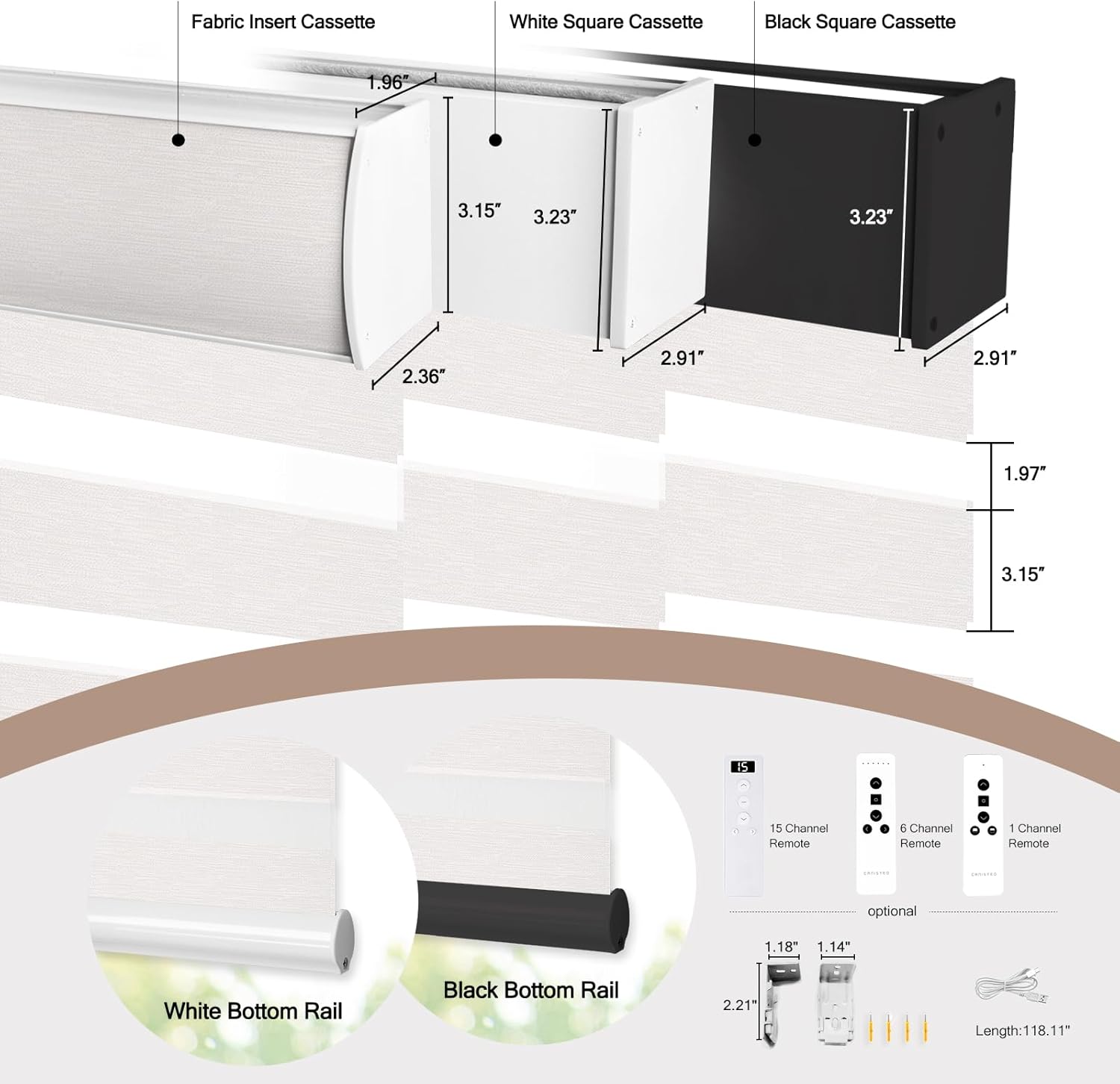 Motorized Zebra Blinds, Automatic 60% Blackout Shades for Indoor Windows Work with HomeKit, Alexa, Google Home, Customized Electric Blinds with Remote, App, Voice Control, Fabric Ivory