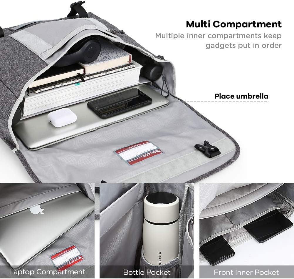 OIWAS Bandoleras Hombre Maletin Bolso Hombre Bandolera Bolsas mensajero para portátiles 15,6 Pulgadas para el Trabajo, la Escuela y los Viajes, Gris