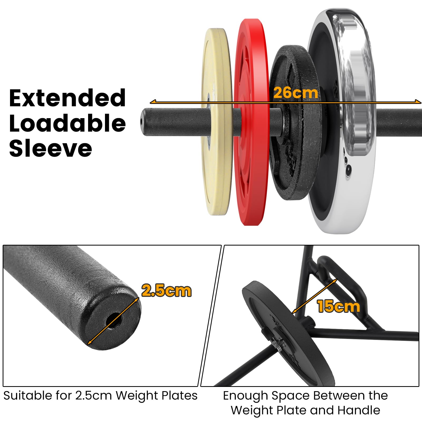 KOMFOTTEU Trap Bar, Manubrio Esagonale con Manico Pieghevole, Barbell Barra Olimpica, Hex Bar Deadlift in Acciaio con Chiusura a Molla, Asta Esagonale fino a 226 kg per Casa e Palestra