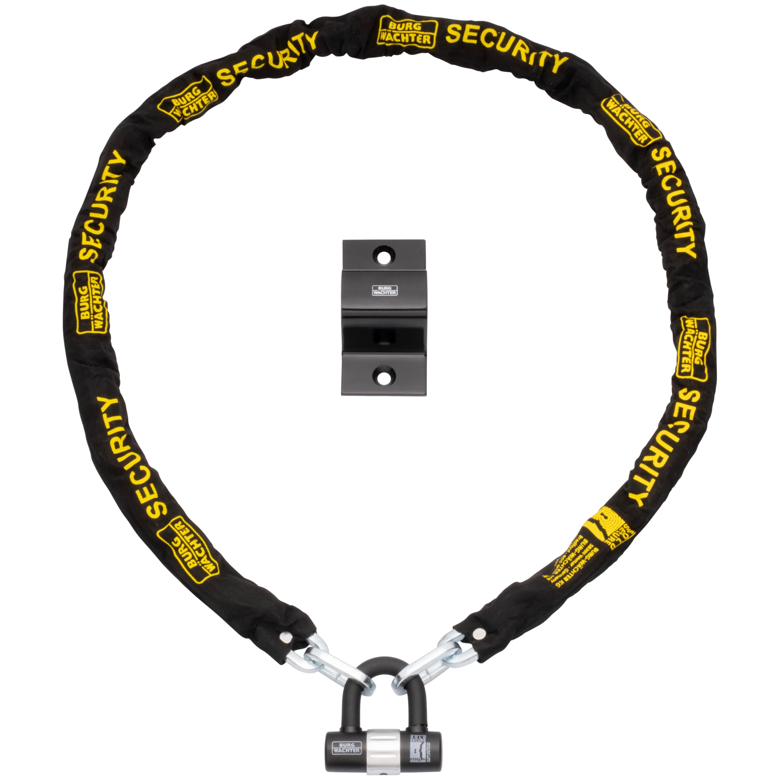 Burg-Wachter 2M X 10Mm Stainless Steel Chain, U-Lock & Ground Anchor Security Kit