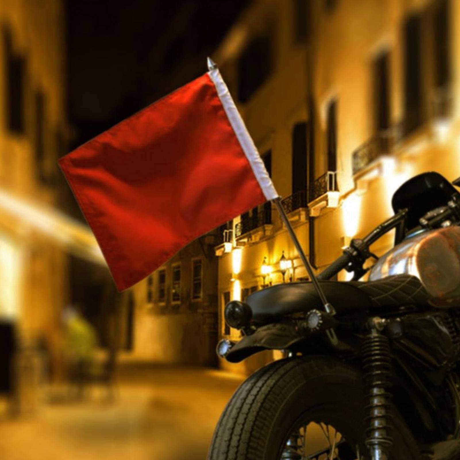 Asta portabandiera per Moto, Asta portabandiera per Auto Non Facilmente danneggiabile Asta portabandiera dal Design Unico Che Rende la Tua Moto Bella e Attraente Facile Usare per Il(placcatura)