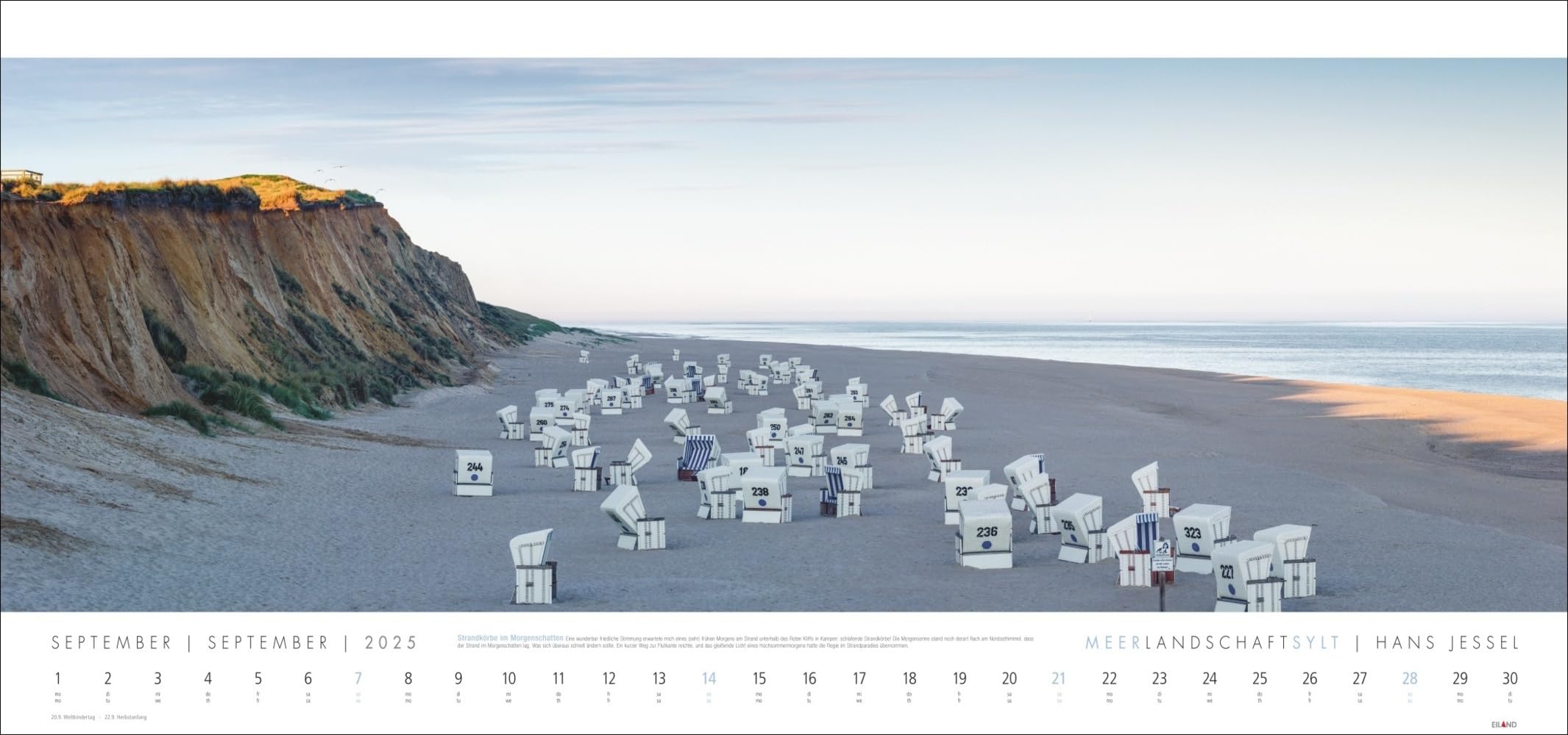 Meerlandschaft SYLT Kalender 2025 - Hans Jessel: Großer Panorama-Wandkalender mit Fotos des bekannten Künstlers Hans Jessel. Meereslandschaften eingefangen in einem XXL-Fotokalender.