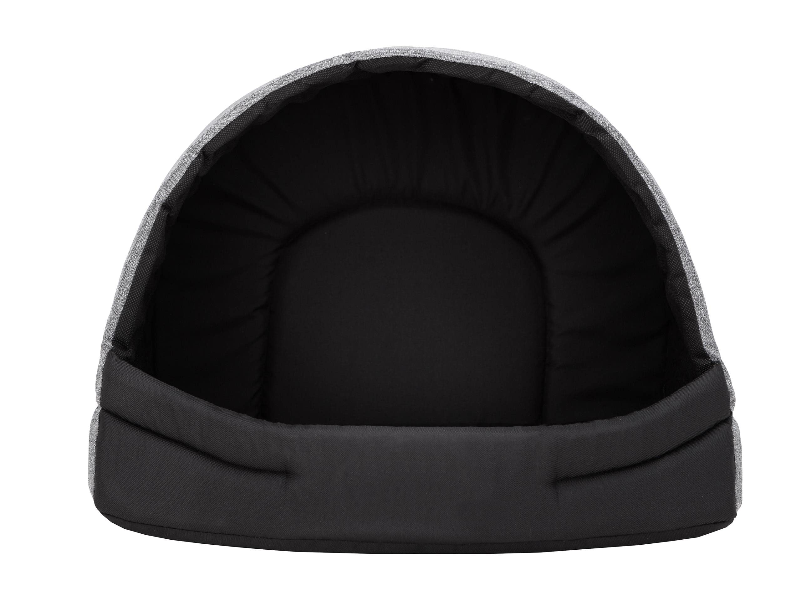 PillowPrim Buda dla psa z legowiskiem, legowisko dla psa, domek dla kotów, miejsce do spania XL – 60 x 49 cm, szara
