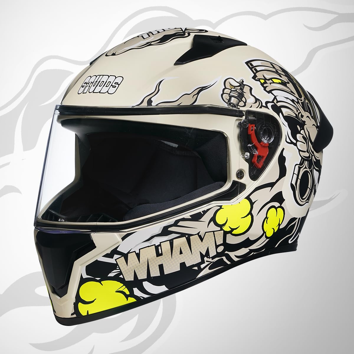 Studds Thunder D10 ISI Certified Full Face Graphic Helmet with Clear