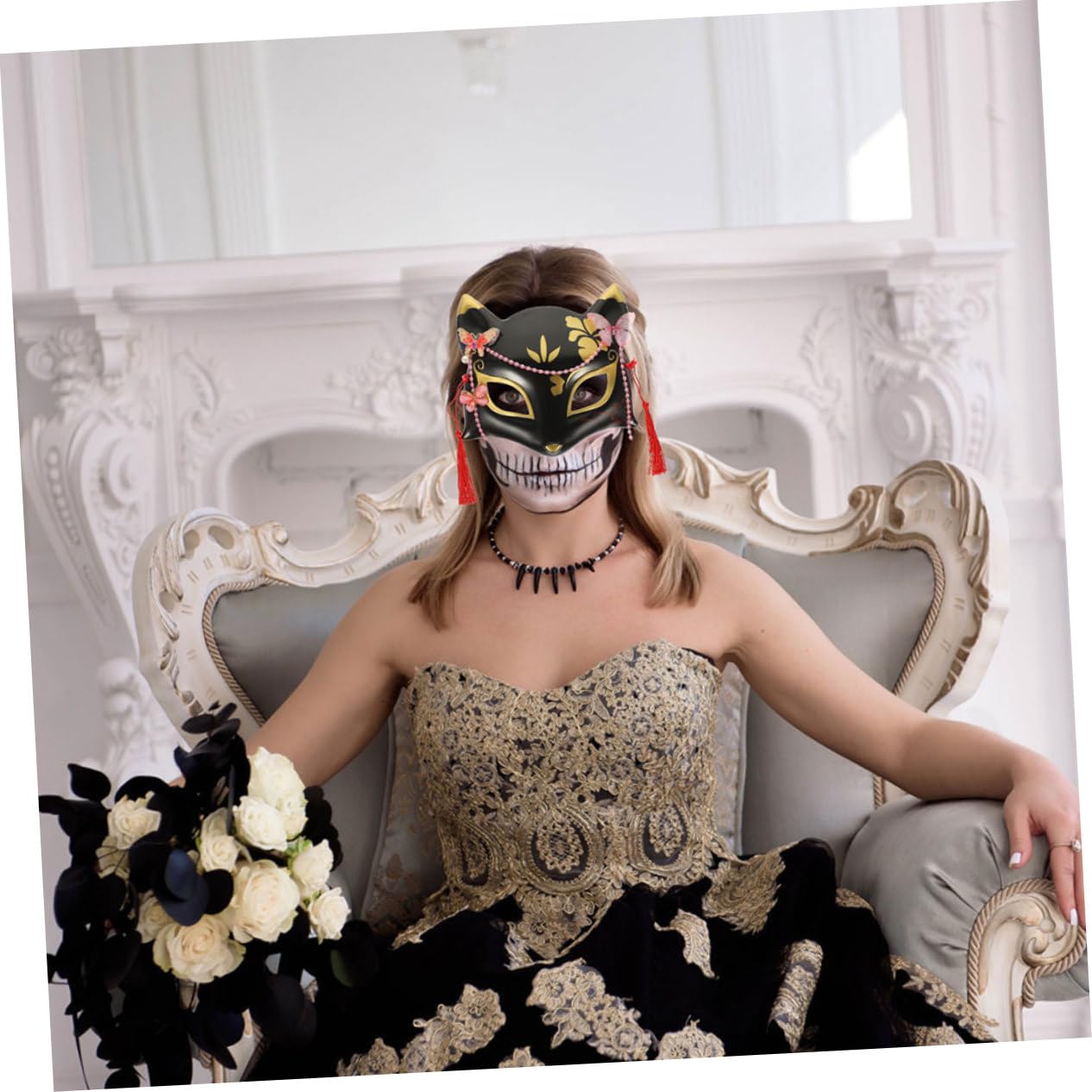Healeved 4 Pezzi Maschera per Cosplay e Maschera per Halloween e Spettacoli Teatrali con e Design