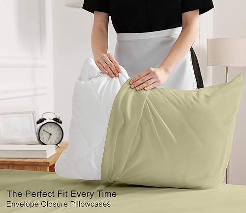 Miniatura 7 de RUVANTI 100% Cotton Sheets  Twin Size Percale Bedding, Cooling & Breathable, Durable with a Crisp, Soft & Comfortable Feel, 16" Deep Pocket, 3-Piece
