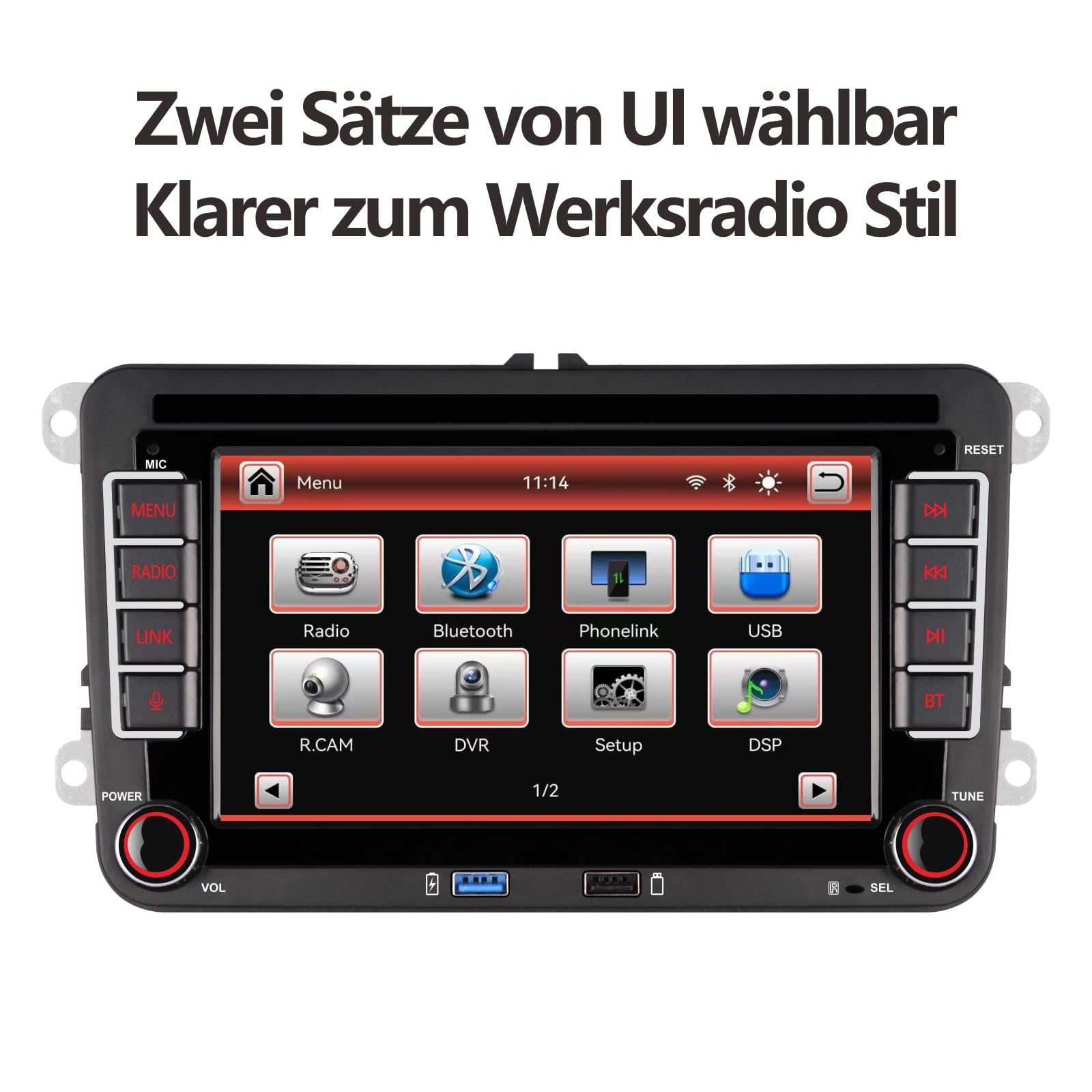 [2026 Aktualisiert] Double din Autoradio Kompatibel mit kabelloses CarPlay Android Auto mit Bluetooth/FM/AM Radio/USB/hohe Leistung für VW Golf 5 6 Passat Jetta Caddy EOS Tiguan Touran CC Polo