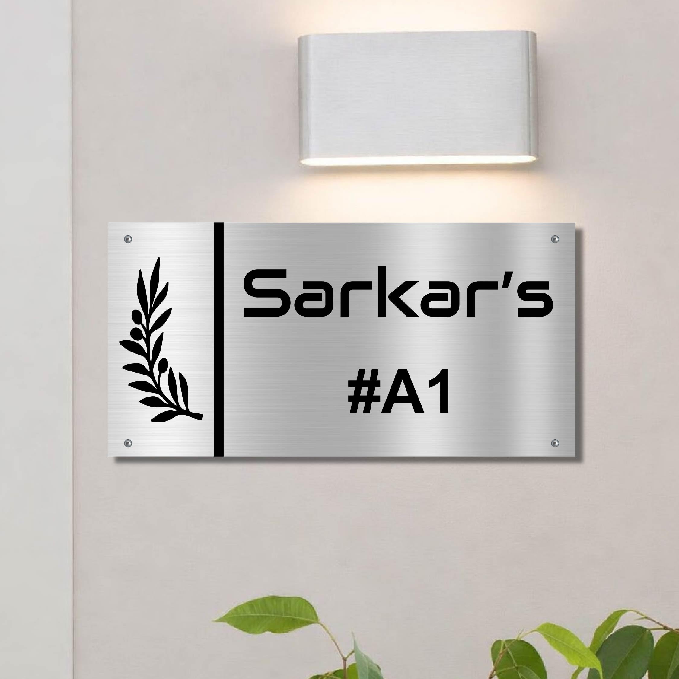 Personalized Stainless Steel Name Plate - Custom Door Sign -9