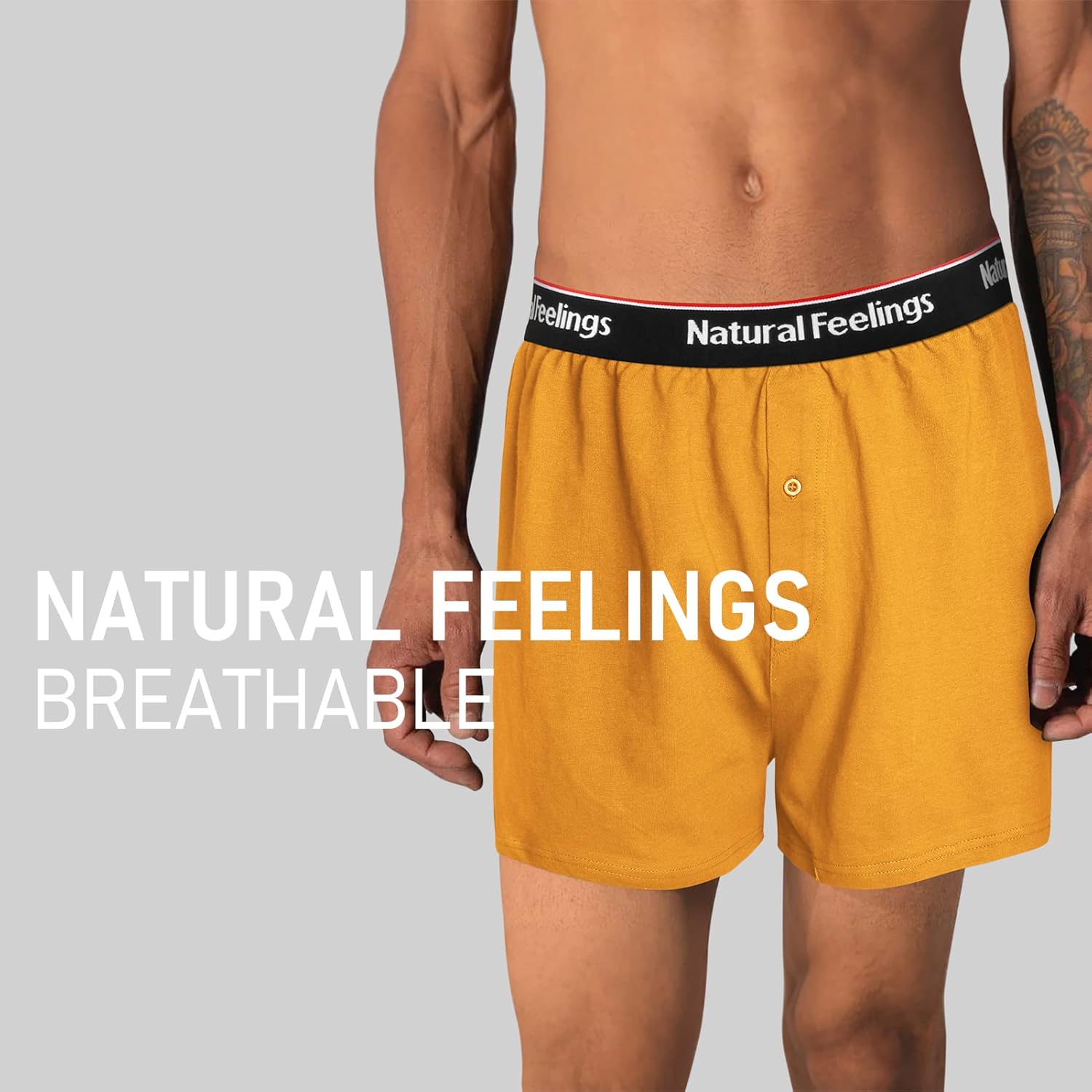 Natural Feelings Men's Boxer Short Bamboo Viscose Boxers for Men Loose Fit Mens Soft Underwear Breathable Boxers for Men Pack - Image 2