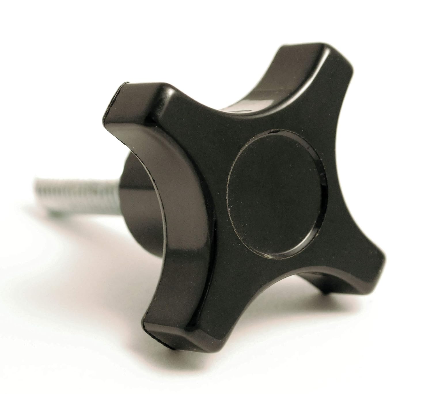 Thermoset Four Arm knob, Flute Rim, Threaded Stud, 1/4-20 Thread Size X 1 Thread Length, 1.50 Diameter (Pack of 10)