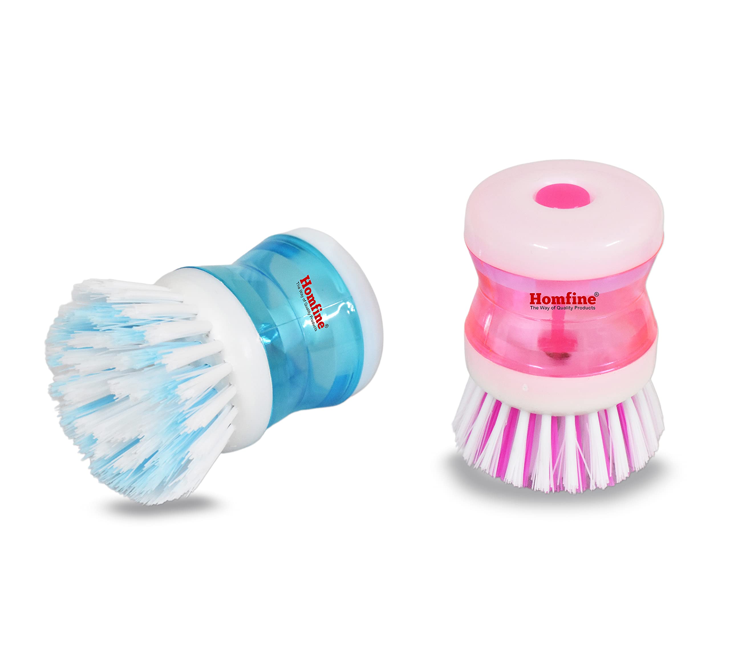 Homfine Sink/Dish Cleaning Brush with Inbuilt Soap Dispenser for Multipurpose Cleaning in Home, Kitchen, Washbasins, Kitchen Utensils, Dishes (8x5cm) Multi Color (2) (B099Q5NY2X) Amazon Price History, Amazon Price Tracker