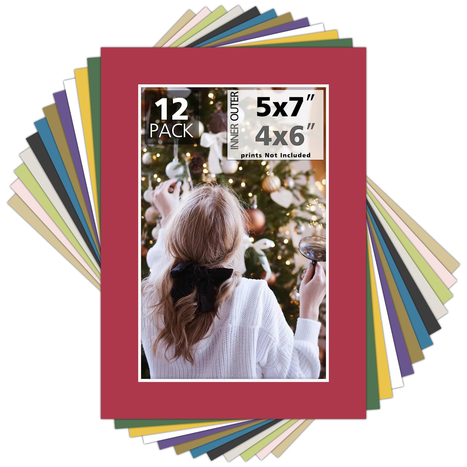 Mat Board Center, 5X7 Mix Color Mats for 4X6 Pictures