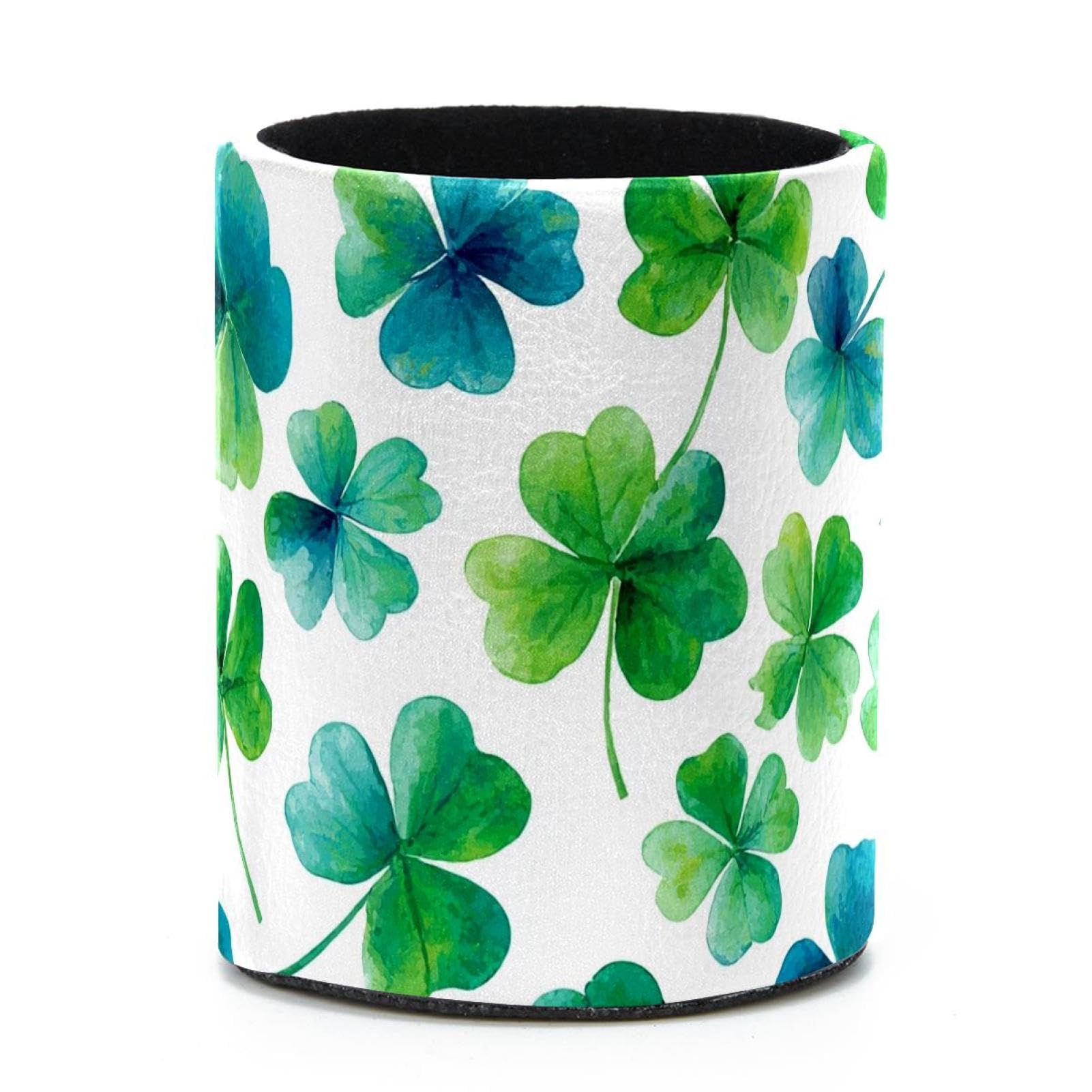 VAPOKF Round Pencil Holders for Desk, Shamrock Pen Holders Pen Pot Makeup Brushes Storage Desktop Stationery Supplies Organiser for Home Office