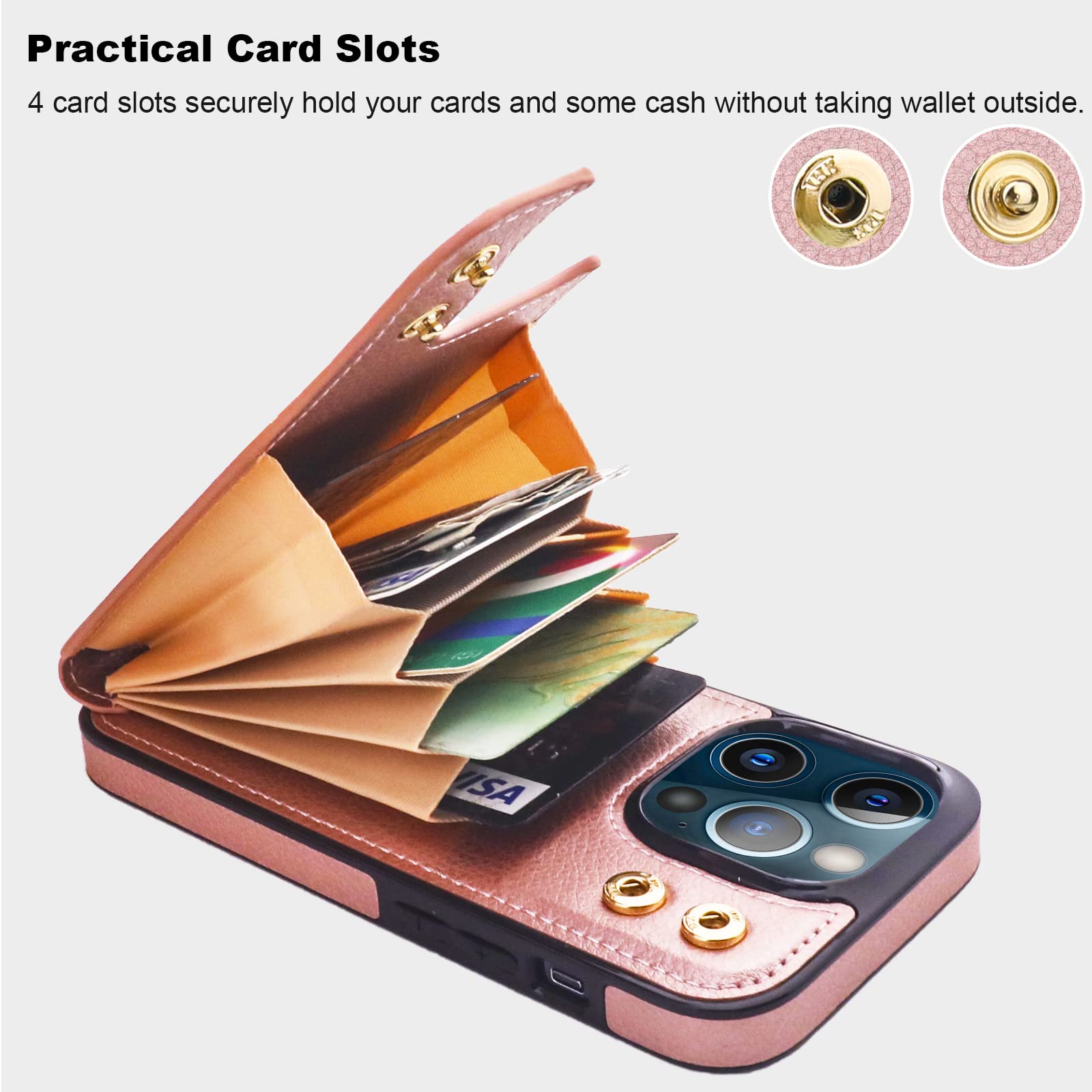 Folosu Compatible With Iphone 13 Case Wallet With Card Holder, 360 - View #6