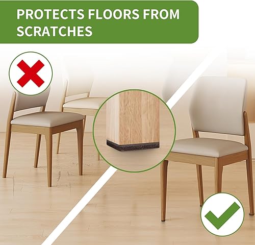 Vista 52 de Almohadillas de fieltro para muebles de madera dura, 68 unidades, almohadillas de muebles, protectores de suelo para pisos de madera dura
