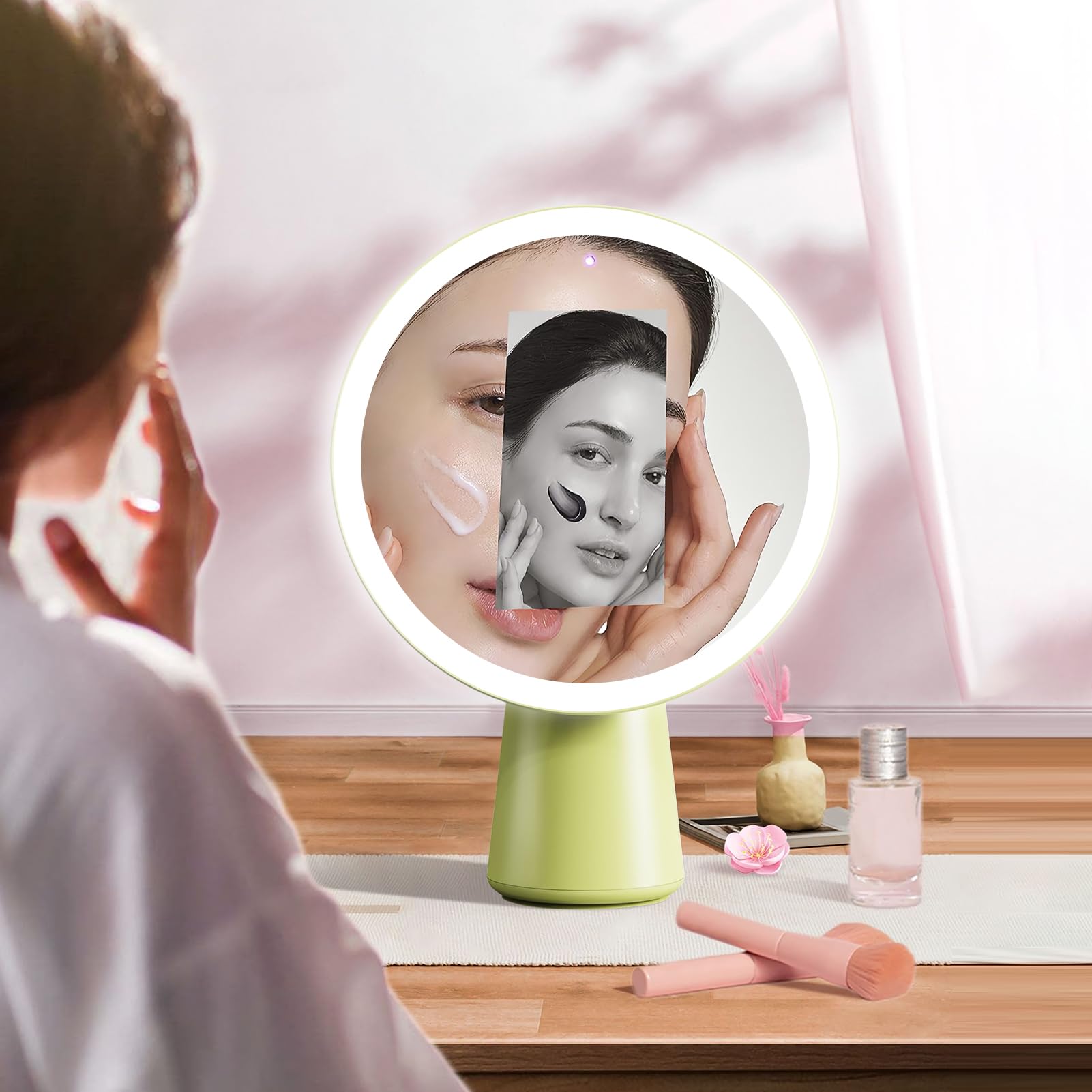 Espejo de Maquillaje Iluminado – Espejo de Aumento con luz | Maquillaje Iluminado | | LED | Recargable Sensible al 3 Modos Regulables 7.6 Pulgadas Espejo de Aspecto para tocador | Espejo de maquillaje con iluminación LED para escritorio mujeres damas madr