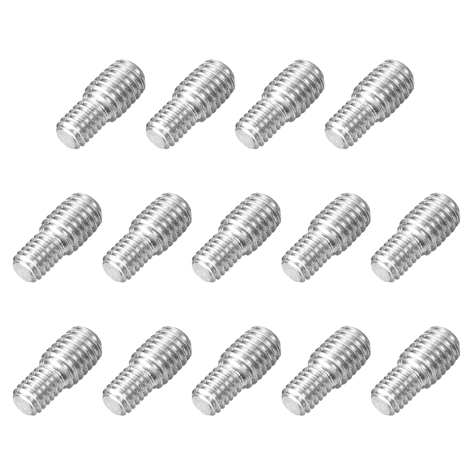 sourcing map Double End Threaded Stud Screw Bolt M4x6mm to M5x6mm 14Pcs