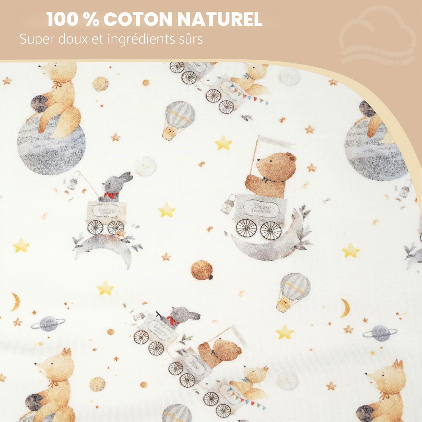 WYTbaby Gigoteuse Bébé 1 Tog, 100% Coton, Gigoteuse à Pied avec Boutons Pression et Fermeture Éclair sur le Côté, Gigoteuse avec Jambes pour toute l'année 2 Pack pour Filles Garçons