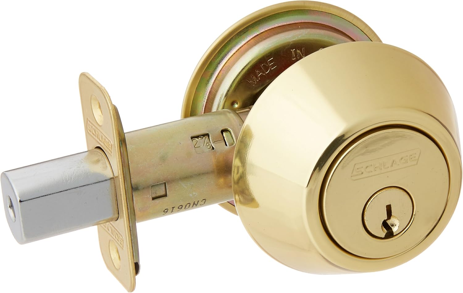Schlage Lock Company JD62V605 Schlage Double Cylinder Deadbolt, Bright Brass