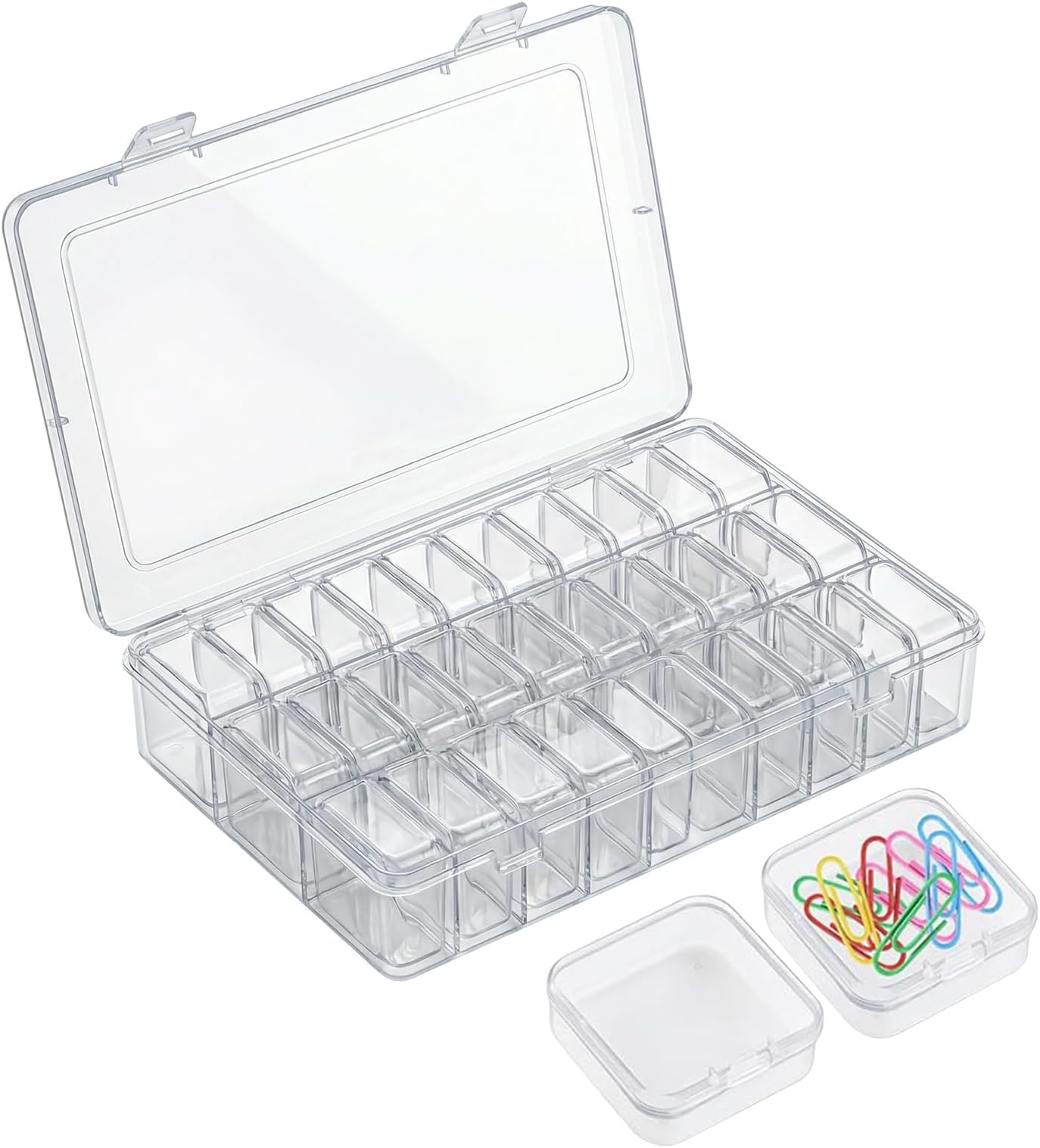 31 Pcs Clear Plastic Storage Containers, Bead Organizer Containers with Lid, for Craft DIY, Jewelry, Art Supplies, Mini Storage Box for Small Parts, Screws, Nails, Accessories