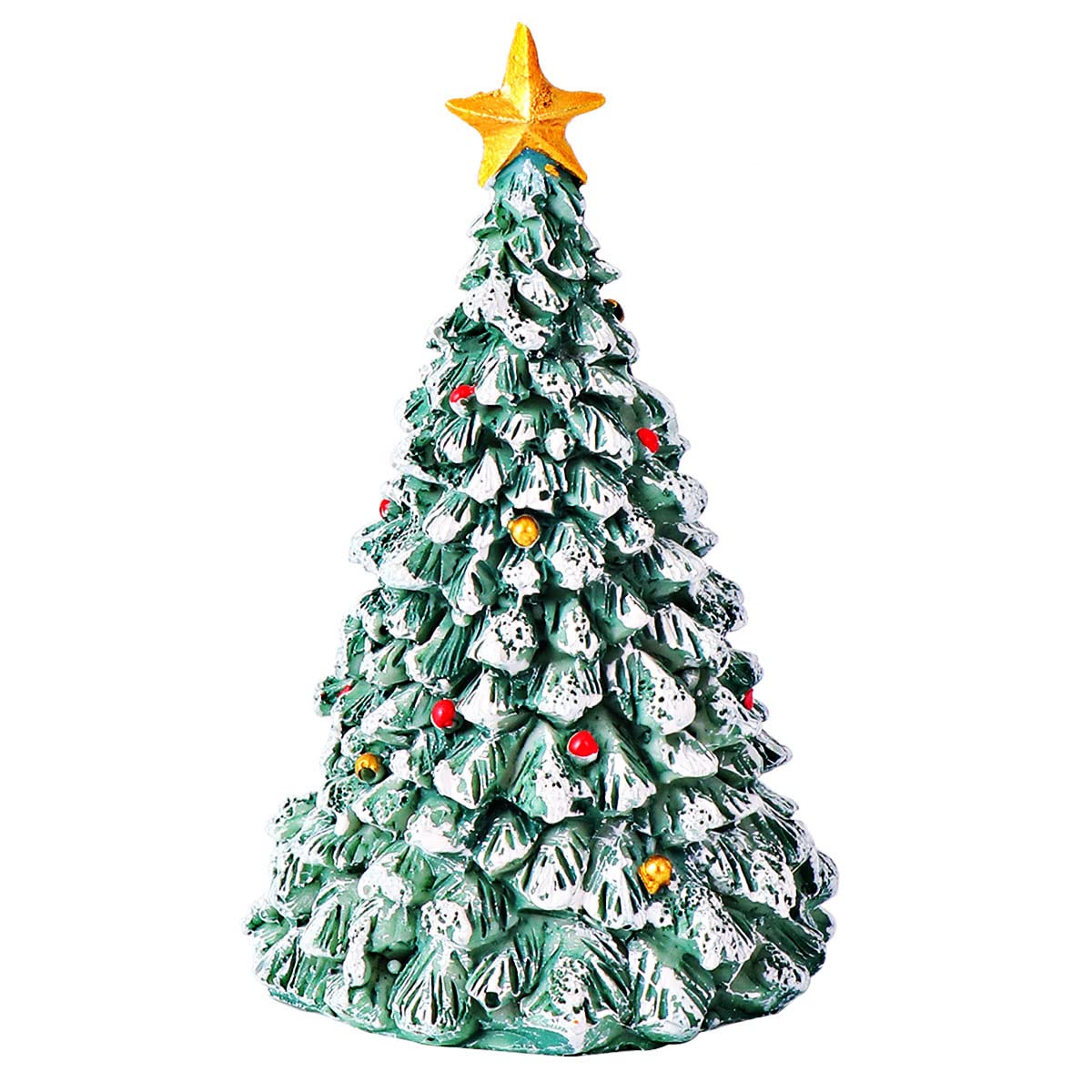 Wakauto Green Adorable Decorative Mini Christmas Tree, Desktop Ornament Model Resin Tree, Pine Trees Decor Miniature Tree For Xmas Decoration For Kids