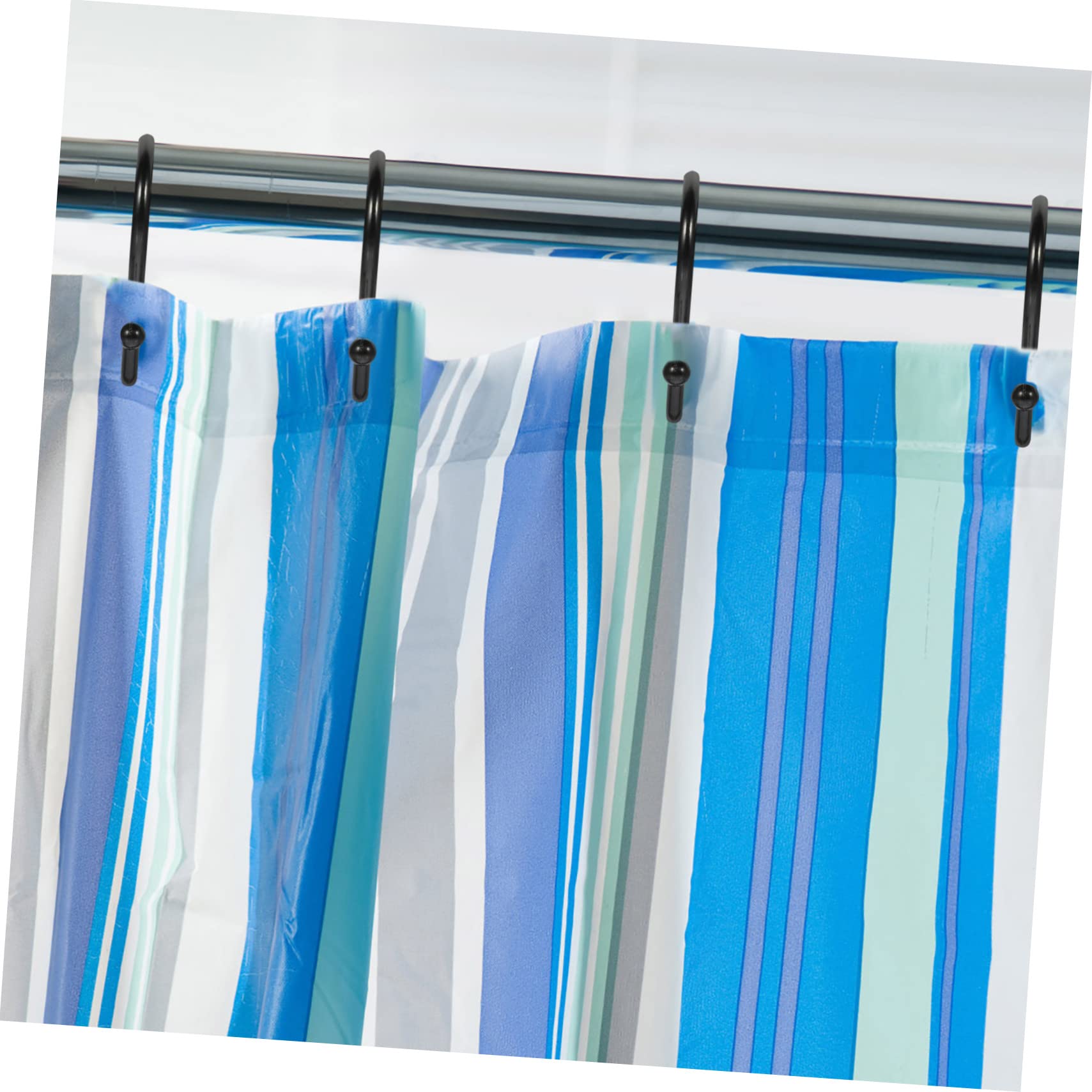 ACZHHZC 12PCS Leaves Shower Curtain Decor Hooks, Sage Green Plant Eucalyptus Leaf Stainless Steel Shower Curtain Rings Boho Cute Bathroom Decorative Accessories (Green Leaf 1)