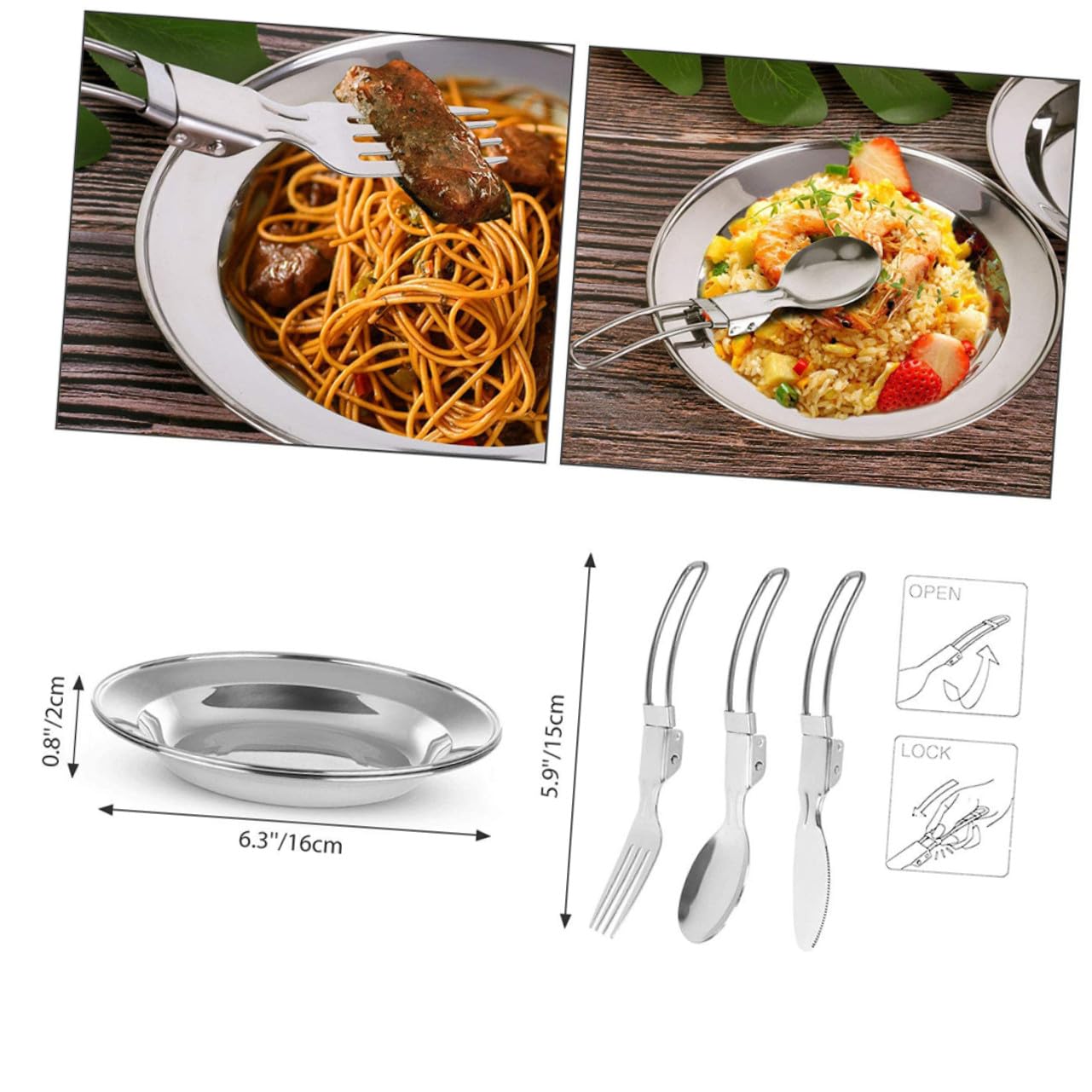 SUPVOX Juego de Utensilios de Cocina para Camping Olla, Tetera y Sarten de Aleación de Aluminio para 2-3 Personas, Portátil Transferencia Rápida de Calor y Agarre Firme Adecuado