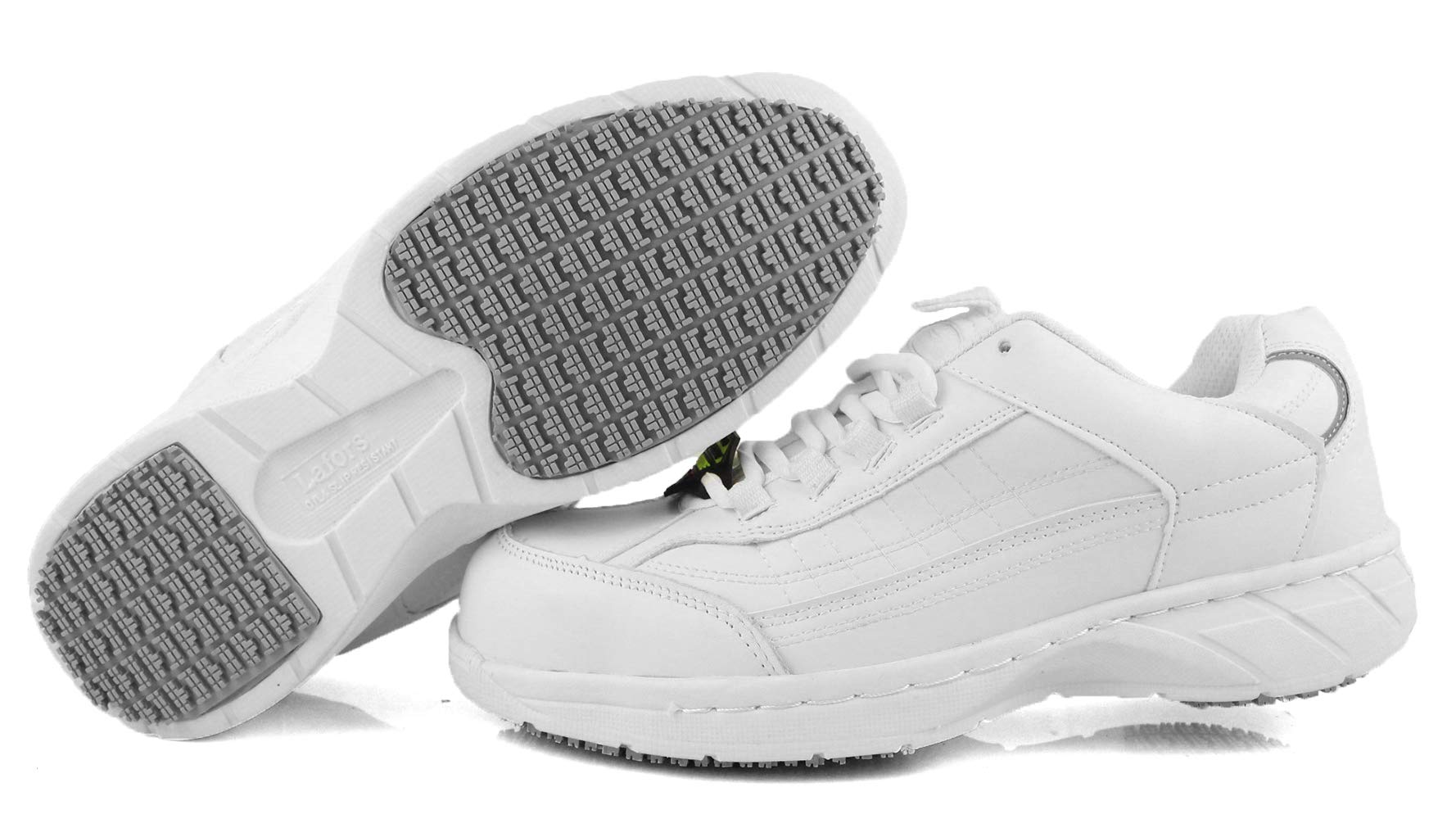 Laforst Mens George Leather Work Slip Resistant Composite Toe Sneakers White 13