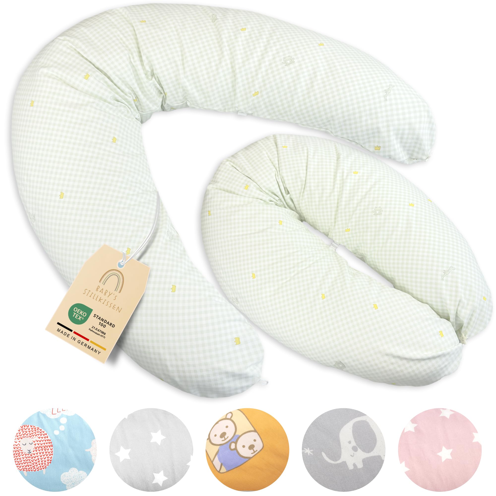 Baby's Stillkissen XXL - 190cm Schwangerschaftskissen mit Bezug - Geprüftes Schwangerschaft Kissen für Baby & Erwachsene - Kuscheliges Stillkissen Seitenschläferkissen & Lagerungskissen Erwachsene
