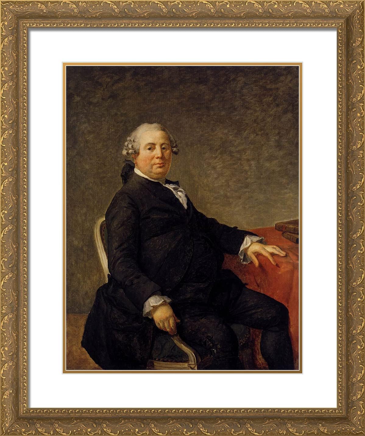 ArtDirect David, Jacques-Louis 20x24 Gold Ornate Framed Art Print with Double Matting Titled: Portrait of Philippe Laurent De Joubert