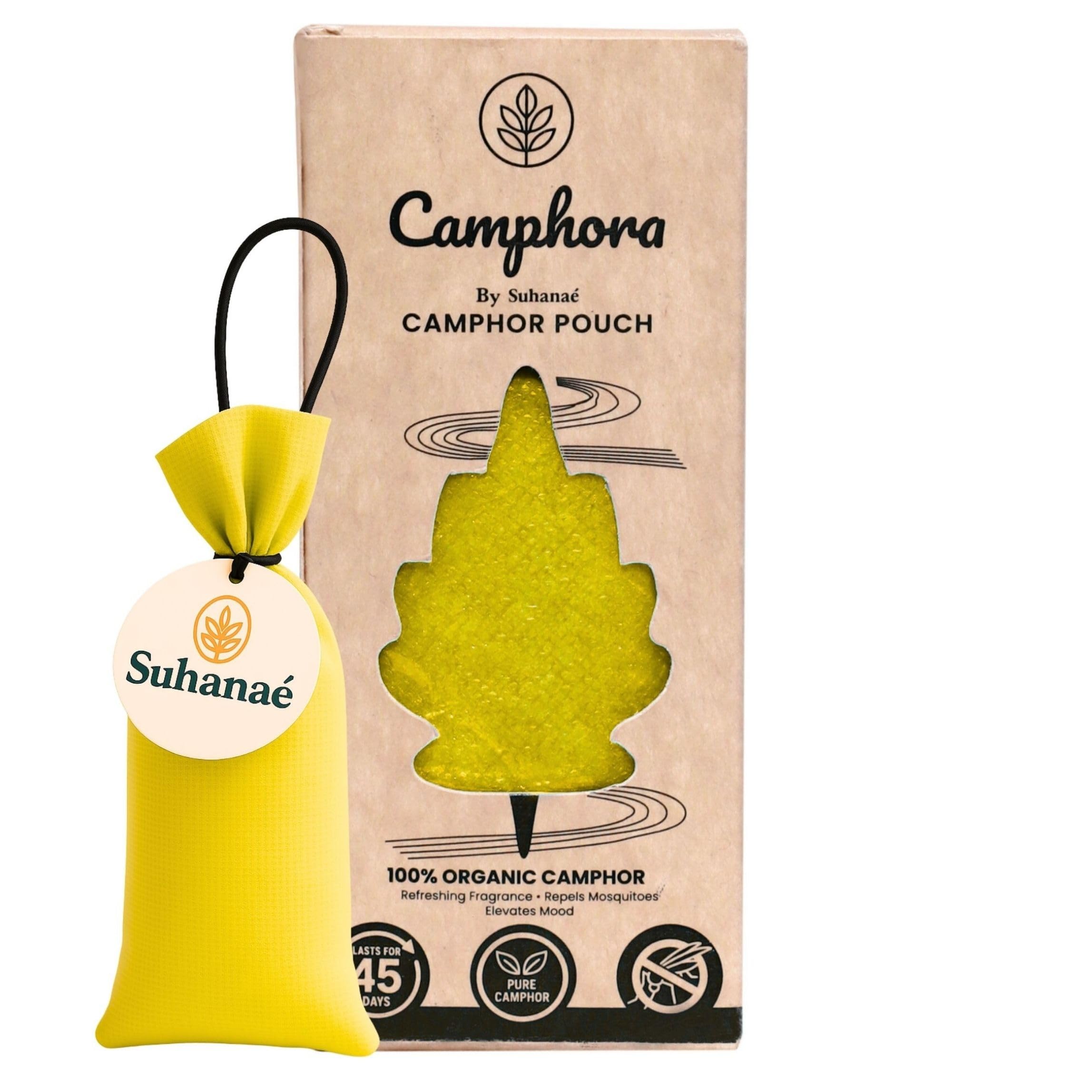Camphora Camphor Pouch (Lemon) 100% Organic Air Freshener & Mosquito Repellent for Car, Wardrobe, Office, Bathroom - Pack of 1-image-36