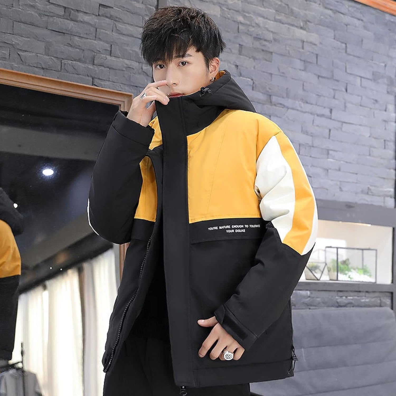 Amazon.co.jp: [HIFEOS] メンズ 冬服 冬の暖かいジャケット M ダウン 