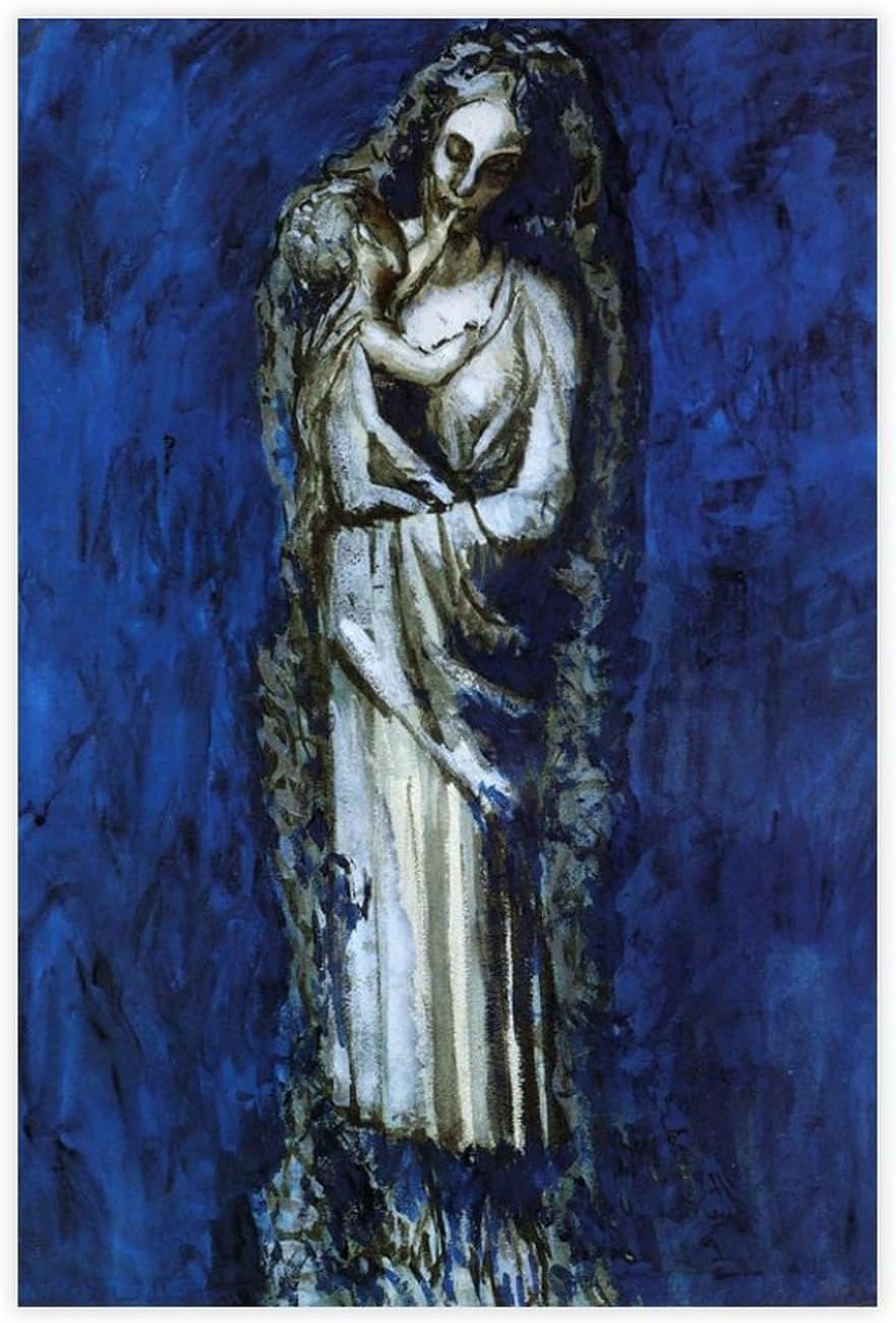Rikin Liuff Madonna with Garland by Canvas Poster Wall Art Home Decor 40x60cm Framel