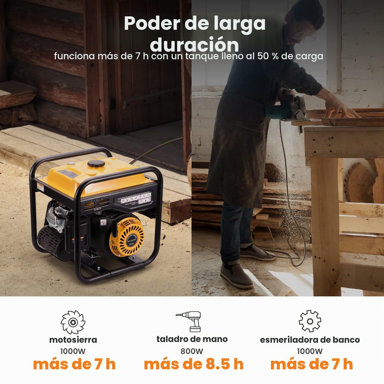 maXpeedingrods Generador inversor portátil de 3500 W, 4 tiempos, onda sinusoidal pura, generador de gasolina para camping, RV, viajes, hogar o lugares de trabajo