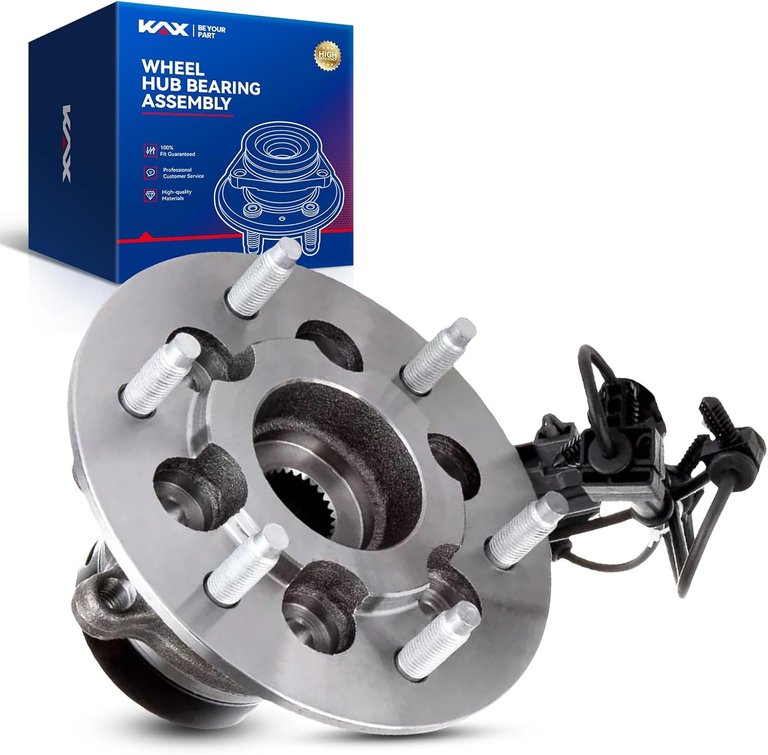 KAX 515110 4WD Front Wheel Bearing Hub Assembly Compatible with Chevrolet Colorado 2004-2008, GMC Canyon 2004-2008, Isuzu i-350 2006, Isuzu i-370 2007-2008 Wheel Hub Bearing 6 Lug W/ABS