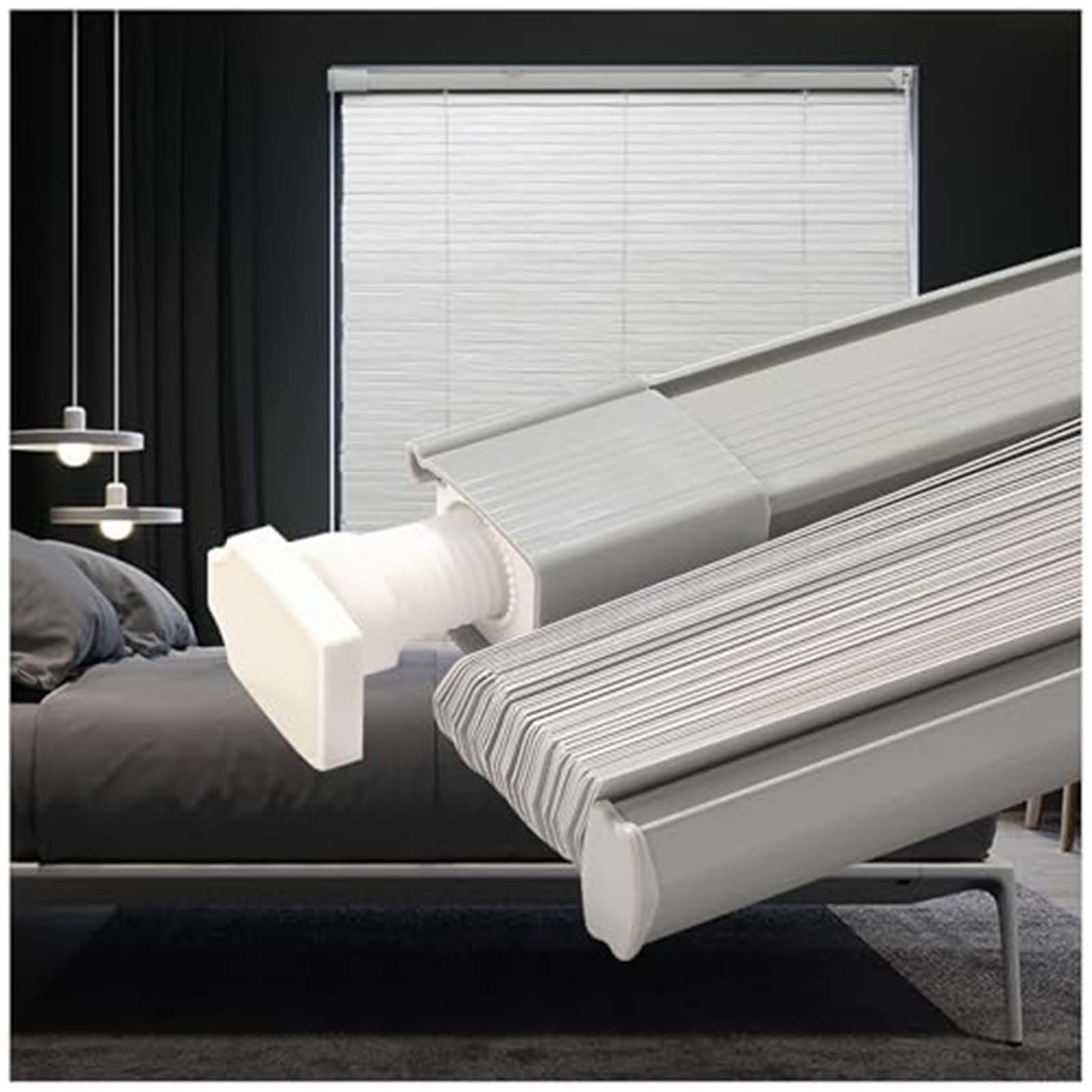 THEGA Stores Vénitiens en PVC sans Perçage pour Fenêtres – Stores Occultants avec Rail Supérieur Renforcé Et Lamelles Denses, Installation Intérieure Facile, Tailles Personnalisables