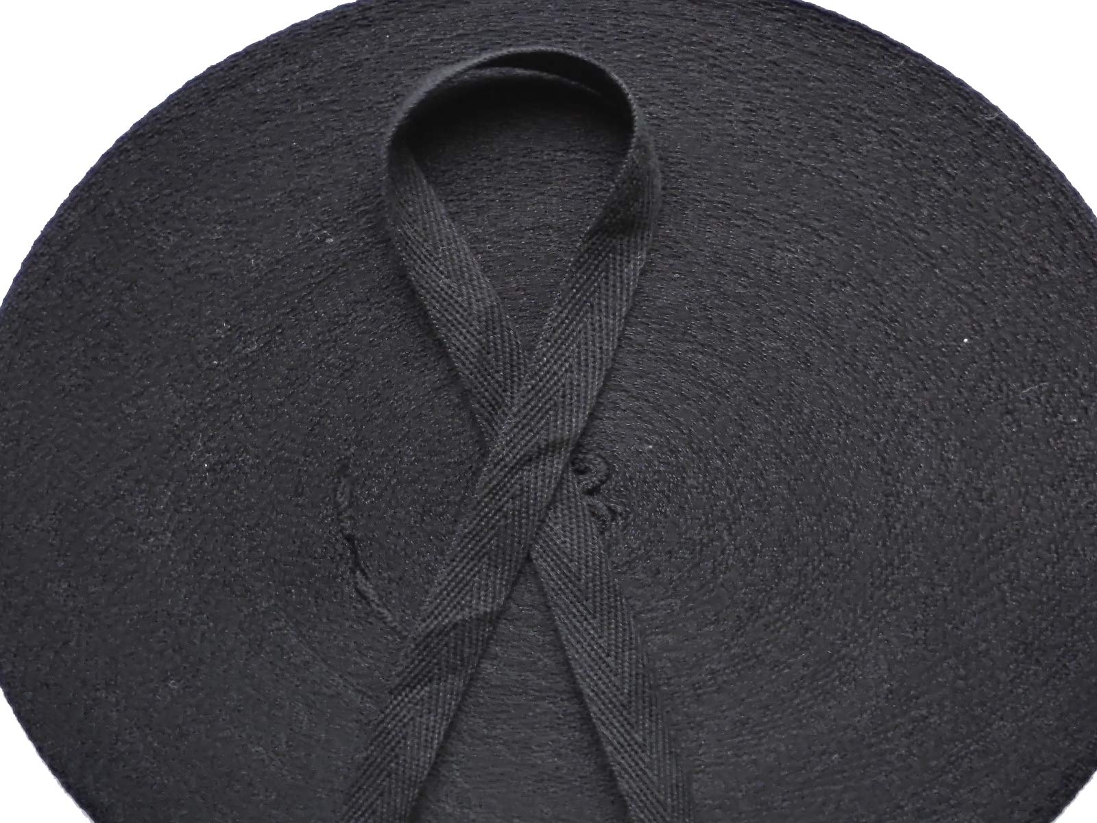 Cotton Twill Tape Herringbone Tape 1 Inch 49 Yards Cotton Twill Ribbon for Sewing Binding Gift Wrapping Craft DIY (1 inch(2.5 cm), Black)