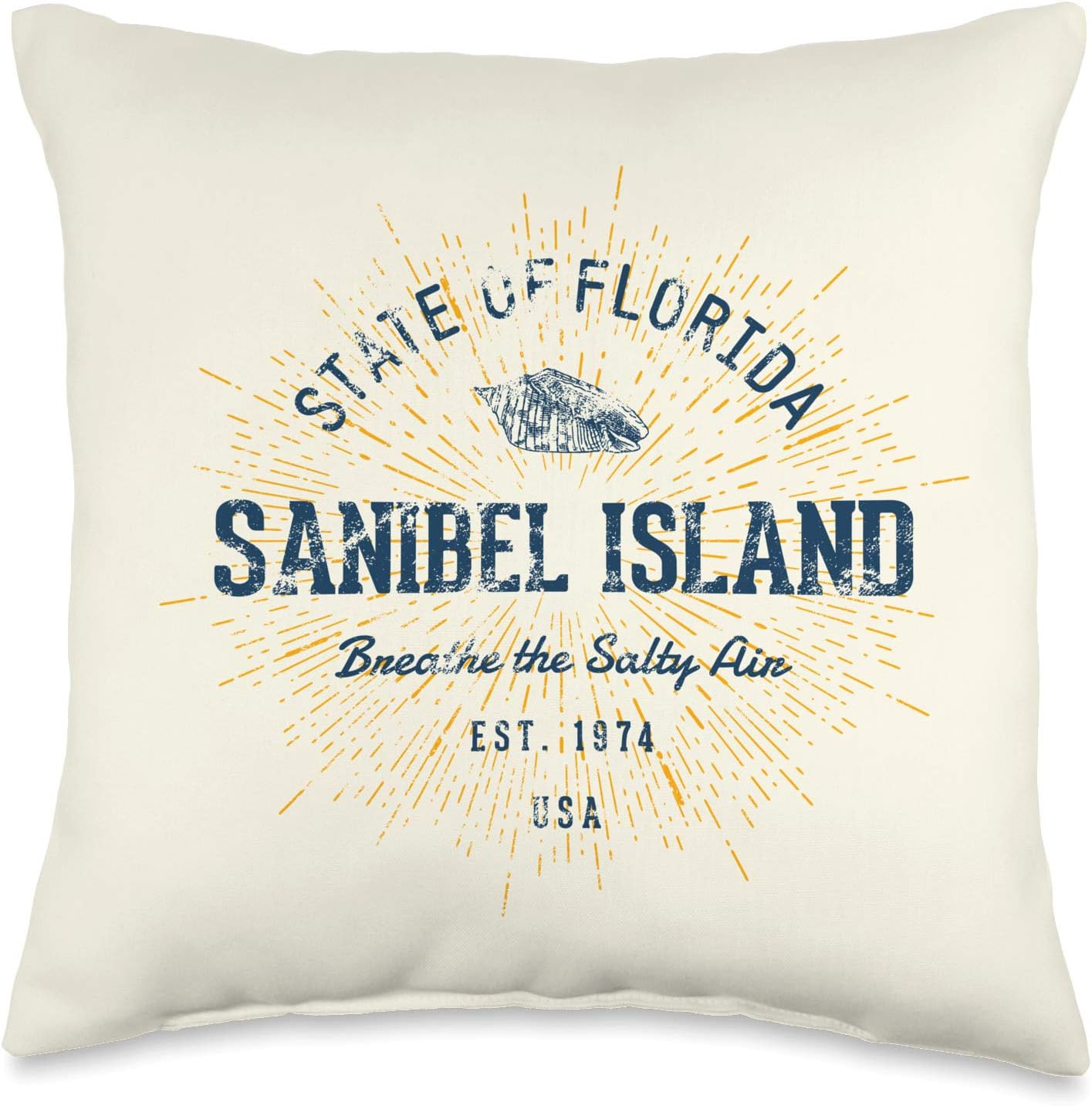 Vintage Sanibel Island Throw Pillow