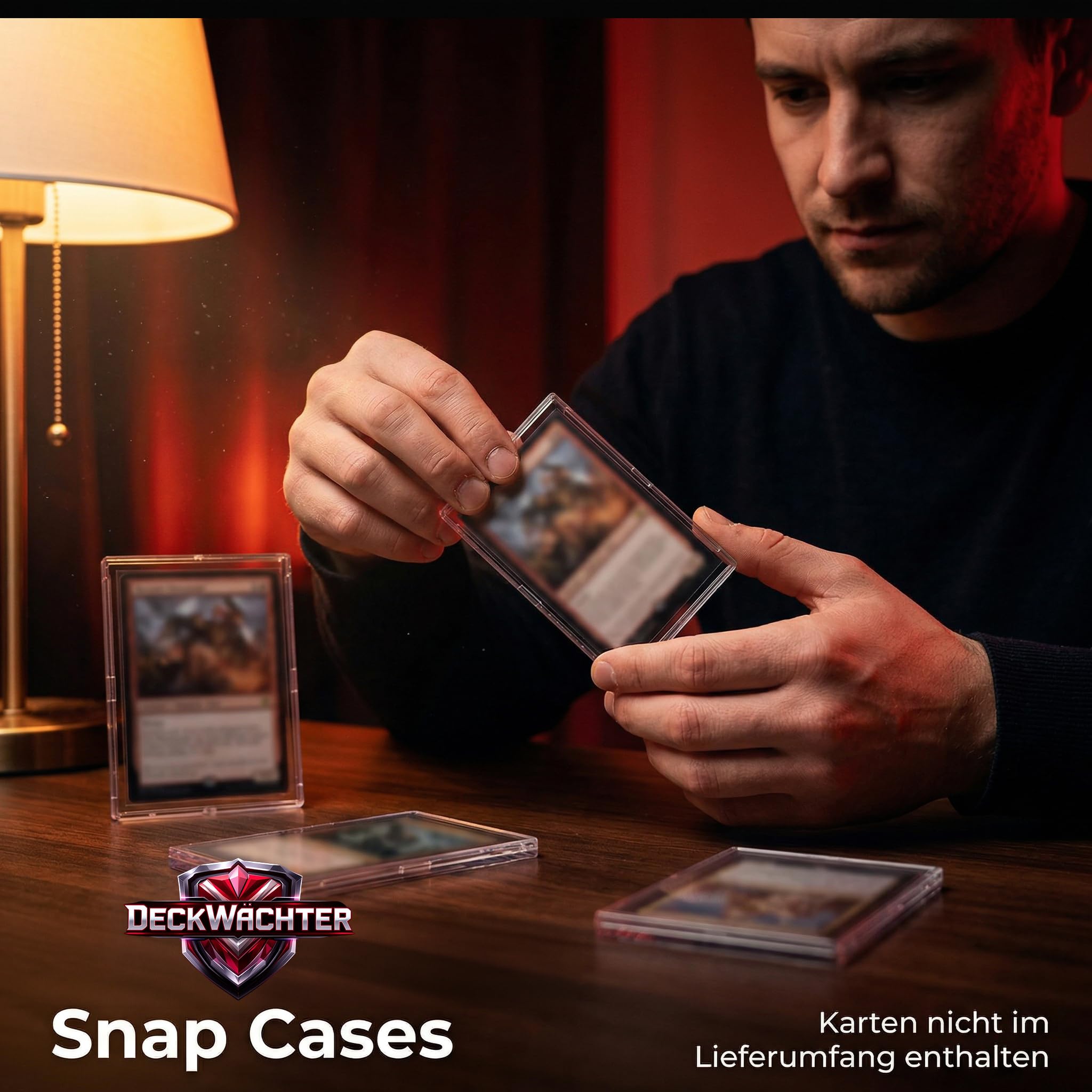 Snap Cases für Sammelkarten – Toploader Cases Set transparente Kartenhülle für Standard TCG Karten – kompatibel mit Pokémon, MTG, Yu-Gi-Oh!, Sportkarten (50er Set)