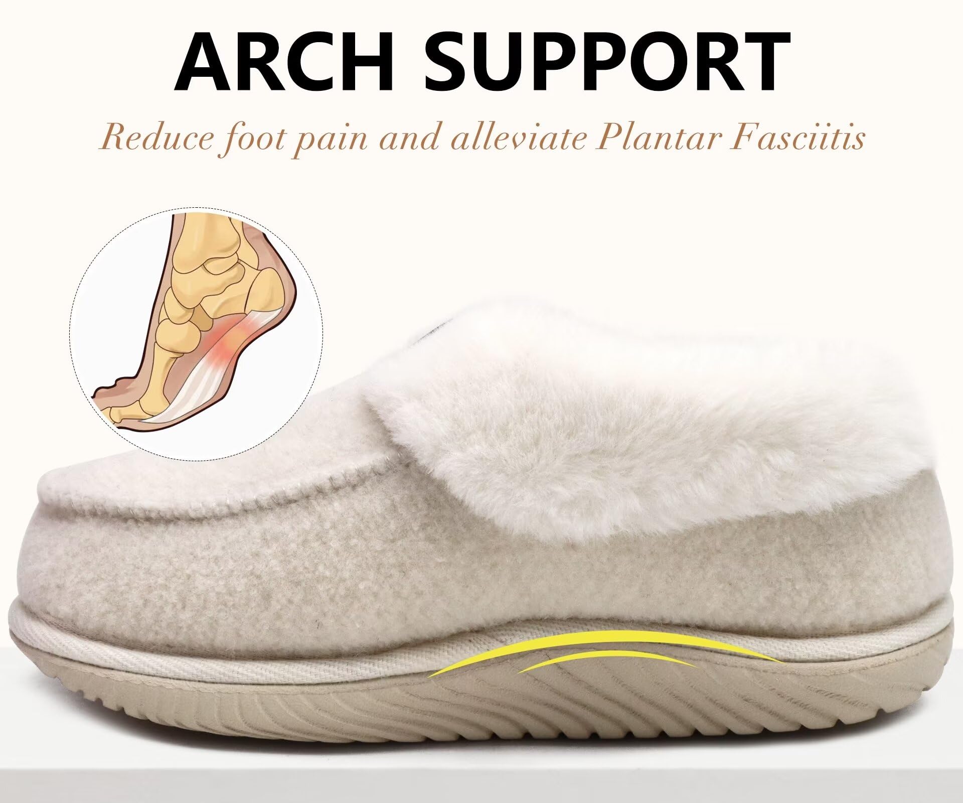 COFACE Pantofole Donna Invernali Peluche Pelle Pantofola Chiuse Calde Feltro Ciabatte da Casa Comode Memory Foam Slippers Antiscivolo Suola