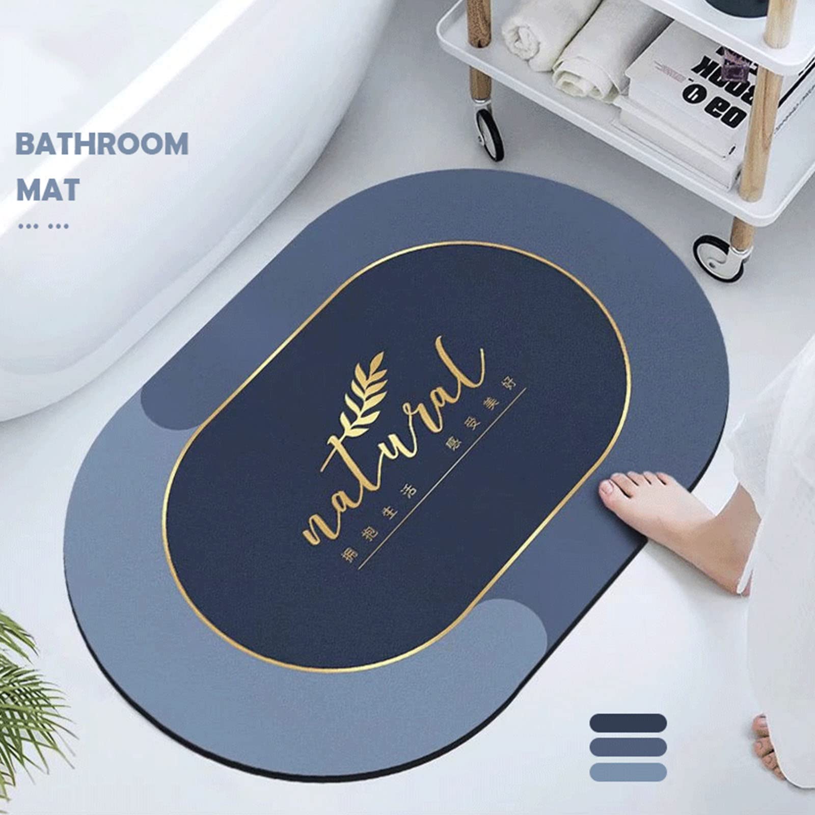 Alfombra de Ducha Curvada, alfombras de baño Antideslizantes, alfombras de baño súper absorbentes, Alfombra de baño Antideslizante, Suave y cómoda, d