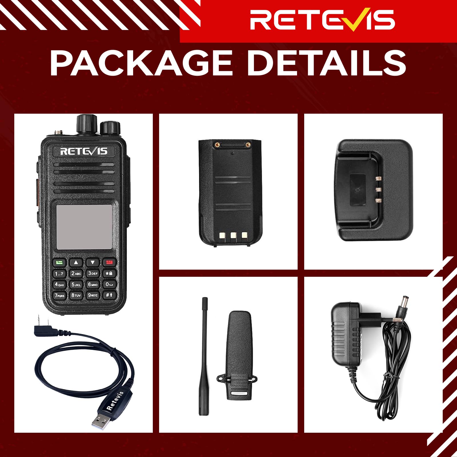 Retevis RT3S Radio DMR, Radioamatori Analogico e Digitale Combinato, Support OpenGD77, Doppio Slot Temporale per Ripetitore, Compatibile con MOTOTRBO Tier I & II per Radiotrasmittenti (1 pezzo, Nero)