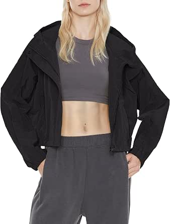 Nessaj Schnell Trocknendes Damen Langarm Yoga Shirt Mit Reißverschluss, Schmales Fitness Workout, Laufen, Sport Crop Top