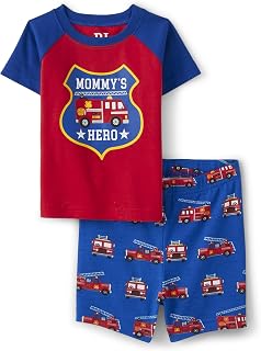 Toddler Boy Sleeve Top and Shorts Snug Fit 100% Cotton 2 Piece Pajama Set