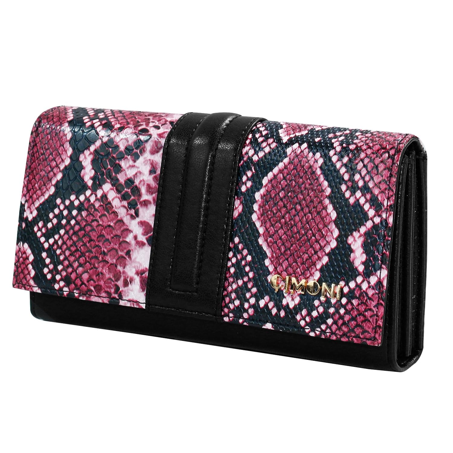 Premium Vegan Leather Purse for Women Hand Classic Wallet Trendy Design Hand Wallet Clutch for Women with Multi Storage (Color - Black/PINK)-image-39