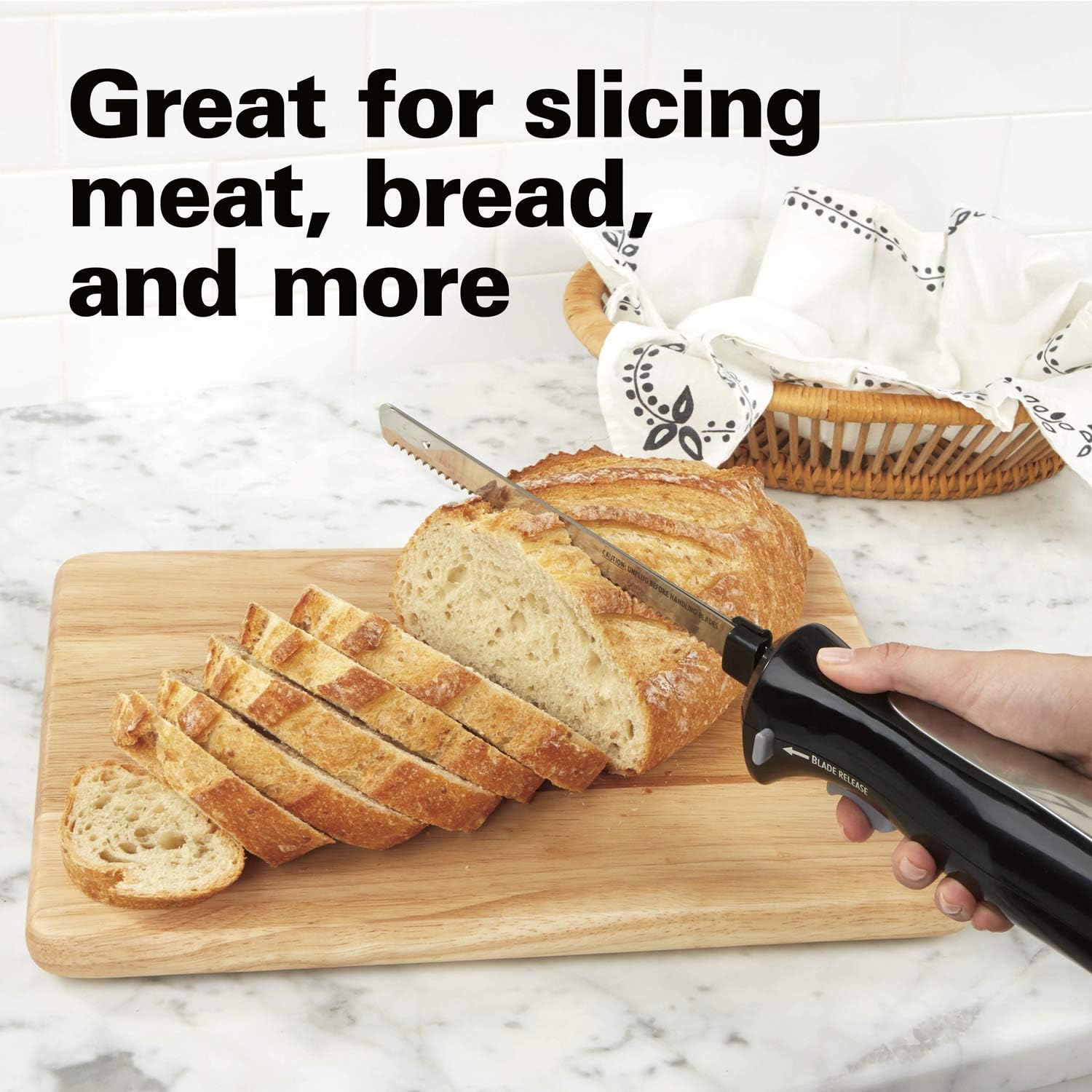 Hamilton Beach Set Electric Carving Knife for Meats, Poultry, Bread, Crafting Foam and More, Storage Case and Serving Fork Included, Black (74277) : Everything Else