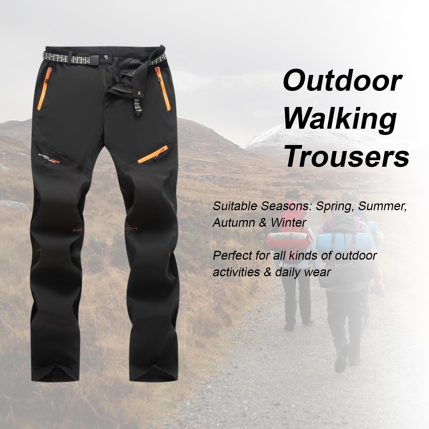 LHHMZ Pantalon de randonnée Homme Printemps-été Pantalon de Marche Sportive Respirant et Confortable Pantalon décontracté d'escalade de Trekking