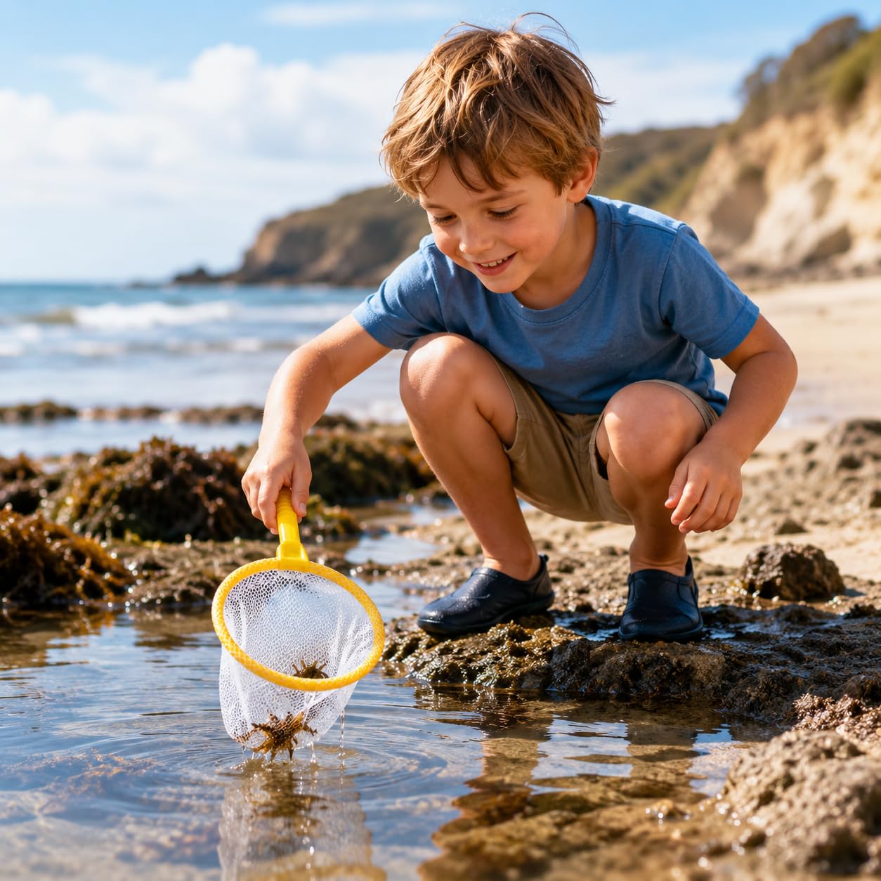 4 Stück Fischernetz, Schmetterlingsnetze aus Kunststoff, Frühlernwerkzeug, Outdoor-Fischernetz, Insektenfängernetze, Insektenfängernetze, Ideal für Badewanne, kompaktes Outdoor-Spielzeug
