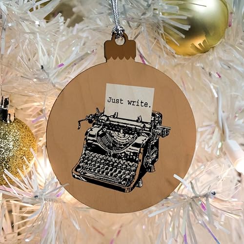 Miniatura 5 de GRAPHICS & MORE Just Write - Adorno de madera para árbol de Navidad